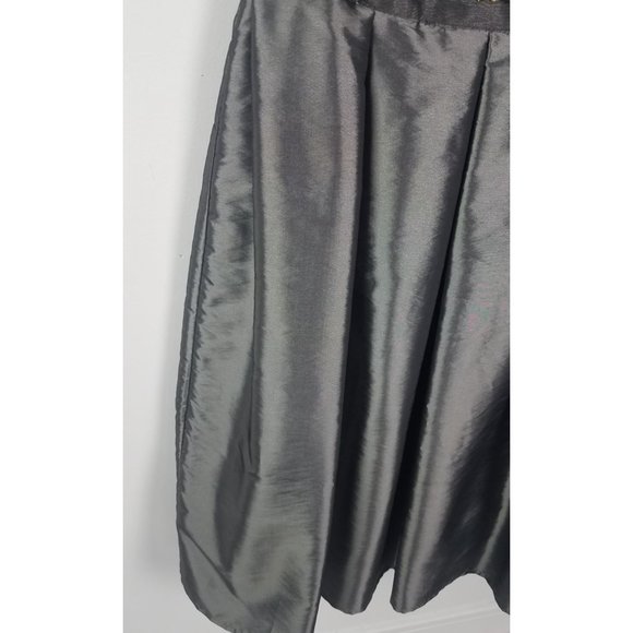 Eliza J. New York Sz. 10 Grey Metallic Sleeveless Fit & Flare Rhinestone Detail - Picture 5 of 9